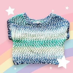 Splendid Girls Short Sleeve Multicolor Marled Sweater EUC